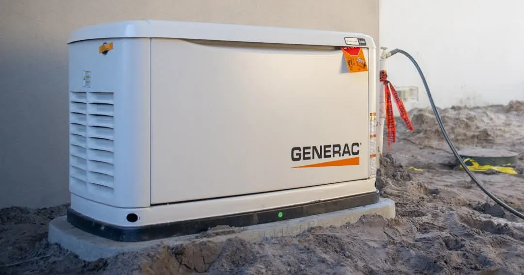 New standby generator being installed at a home in Henderson County, North Carolina